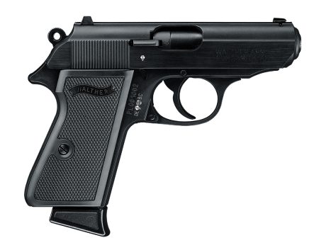 Walther Arms 5030300 PPK/S  22 LR 10+1 3.30" Steel/Threaded Barrel Matte Black Tenifer Serrated/Steel Slide, Black Zinc Alloy Frame w/Beavertail, Black Checkered Polymer Grips